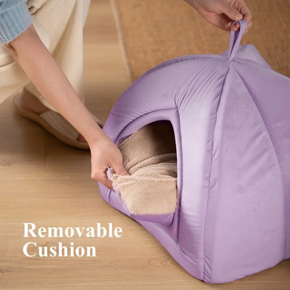 New Original Packaging - Large Cat Bed - Soft Cat Tent - Purple - 19x19 inches